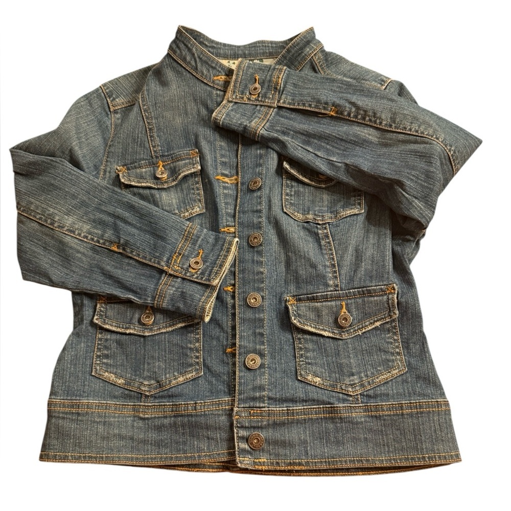 Gloria Vanderbilt Jean Jacket, Denim, Blue, Pockets, Button Down~Medium Petite - Picture 7 of 13